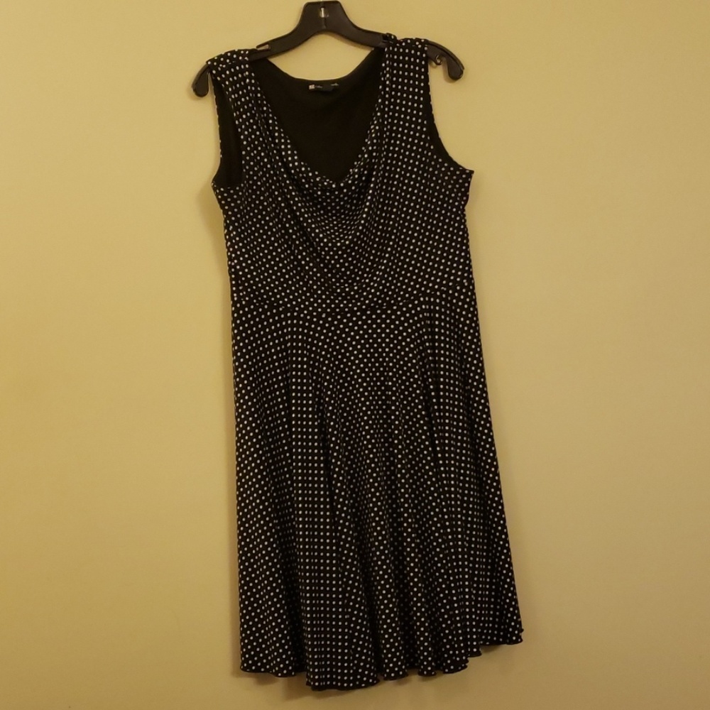 Black Dress with White Polka-dots